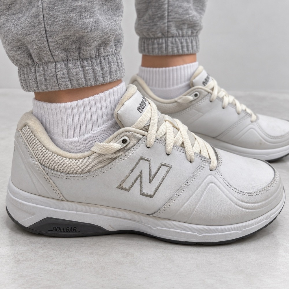 New Balance 7.5 813 Walking Shoes Womens White Leather Extra Wide 4E WW813WT